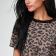 AliExpress Easy Summer New Leopard Printed Round Neck Loose Casual Ladies Short Sleeve Top