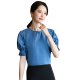 Women's Short Sleeve Clerk Work Clothes Slim Fit