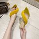 High-heeled Slippers Women New Plush PVC Cross-strap Outer Wear