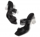 Transparent Crystal Heel Sandals Plus Size Slippers Women