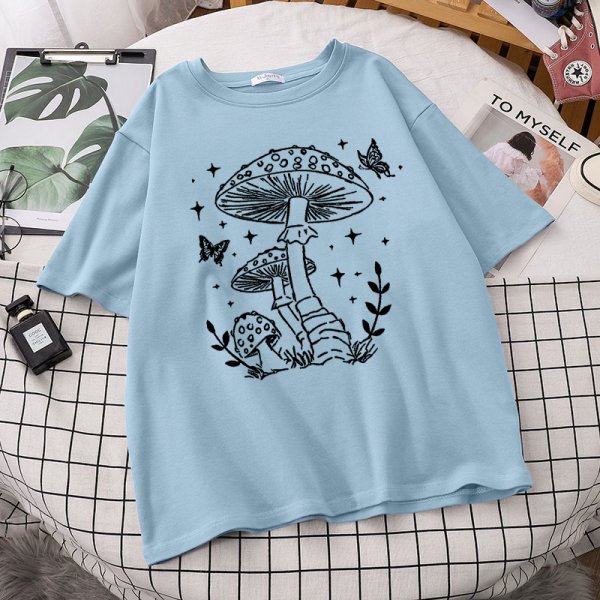 Women's Short Sleeve Printed Cotton T-shirt