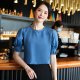 Women's Short Sleeve Clerk Work Clothes Slim Fit